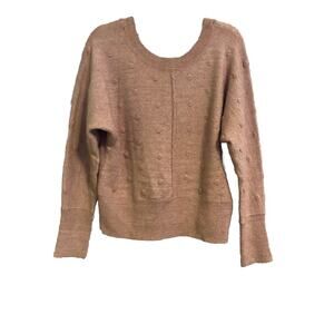 William Rast Textured V-Neck Sweater Womens Medium Pink Cropped Cozy Cottagecore